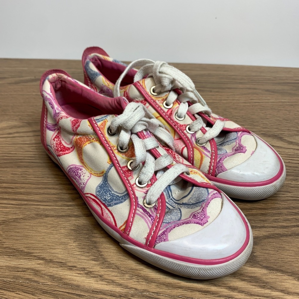 Coach Signature Barrett Poppy Sneaker Low Top Women's Size 6.5 B